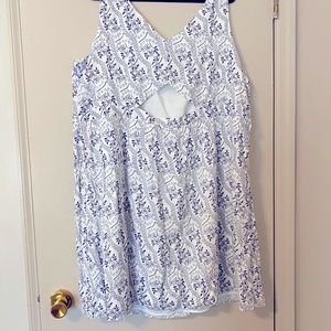 NWT; never worn. White and blue dress from LOFT